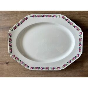 Wood &‎ Sons England Gilded-Edge Floral Serving Platter